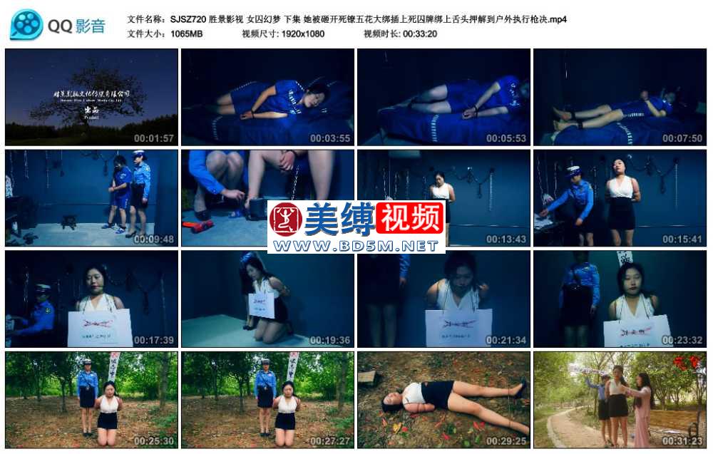 胜景影视 女囚幻梦 下集 她被砸开死镣五花大绑插上死囚牌绑上舌头押解到户外执行枪决