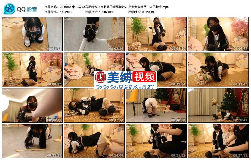中二病 双马尾精致少女北北的犬缚调教，少女犬奴听从主人的指令