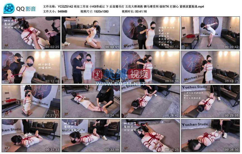 雨辰工作室 小K9养成记 下 后直臂吊打 五花大绑调教 驷马缚受刑 强制TK 打脚心 紧...