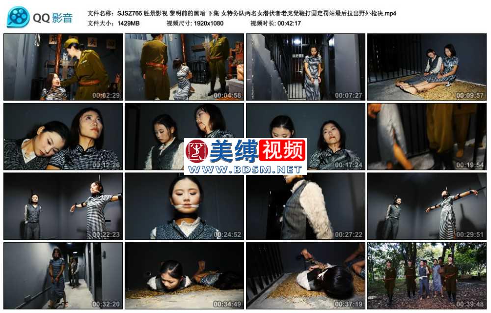 胜景影视 黎明前的黑暗 下集 女特务队两名女潜伏者老虎凳鞭打固定罚站最后拉出野外...