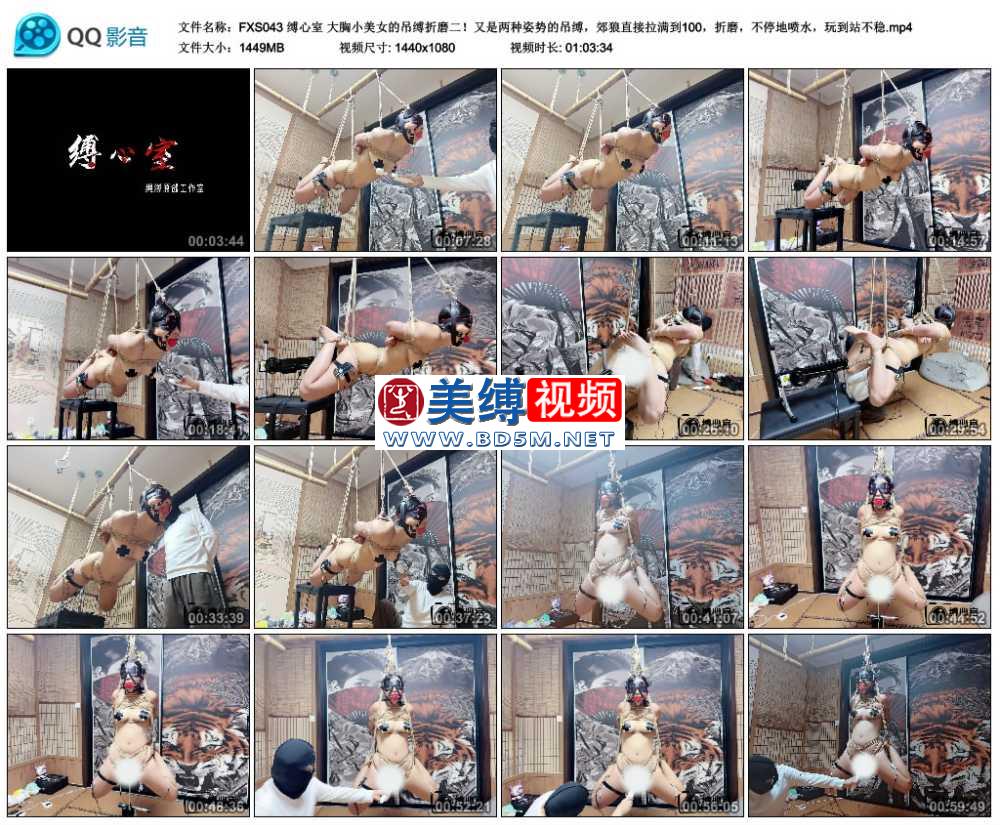 缚心室 大胸小美女的吊缚折磨二！又是两种姿势的吊缚，郊狼直接拉满到100，折磨，...