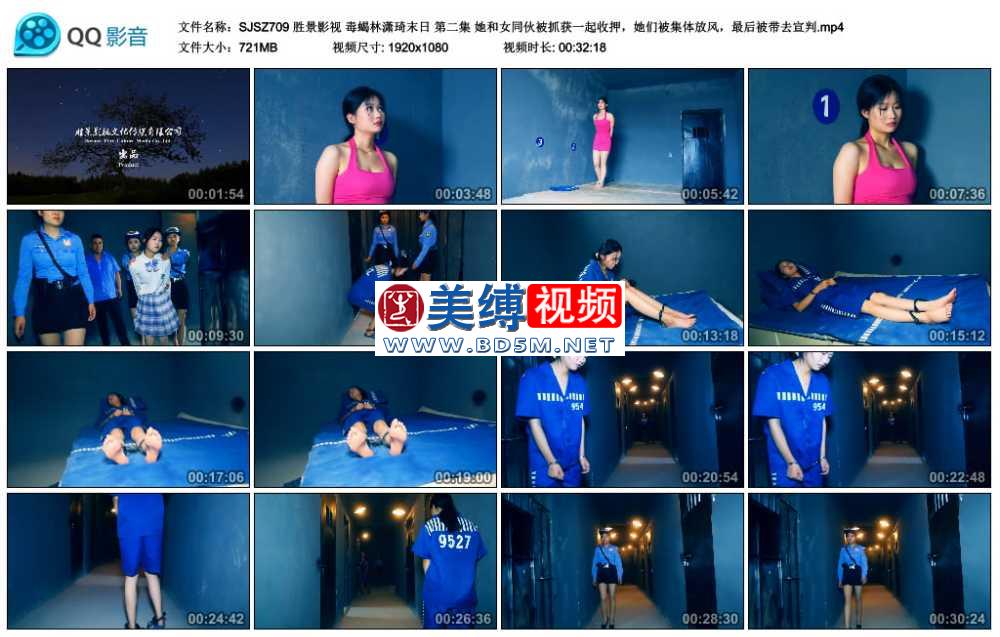 胜景影视 毒蝎林潇琦末日 第二集 她和女同伙被抓获一起收押，她们被集体放风，最后...